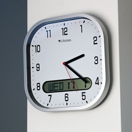 Clear Time Day Date Wall Clock