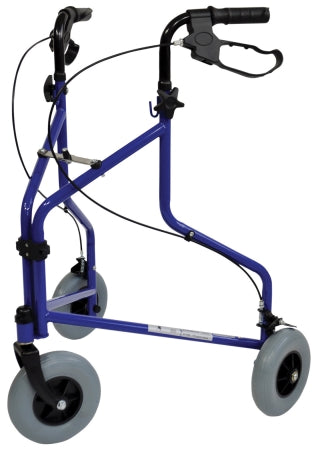 Three Wheeled Steel Walker - Blue